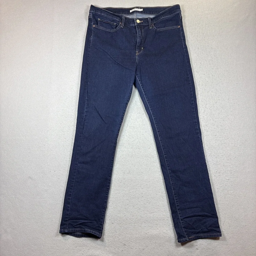 Levi Strauss 314‎ Shaping Straight Dark Denim Jeans Women 33X31